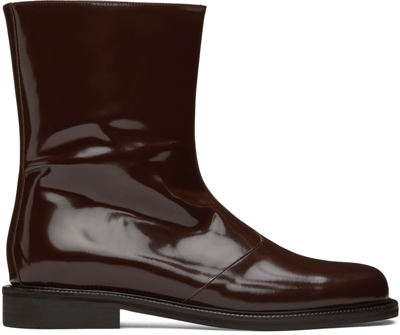 Le17septembre Brown Patent Leather Boots In Brown