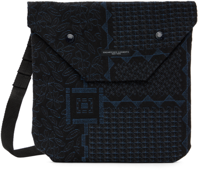 Shop Engineered Garments Black & Navy Messenger Bag In Cb005 Black/navy Cp