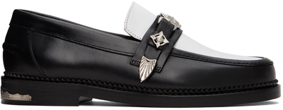 Shop Toga Virilis Black & White Leather Loafers