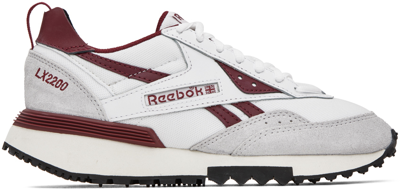 Shop Reebok White & Burgundy Lx2200 Sneakers In Ftwr White/classic B