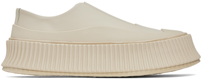 Shop Jil Sander Off-white Platform Sneakers In 271 Cream