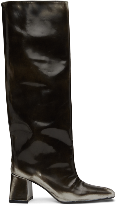 Shop Miista Gray Finola Tall Boots In Grey