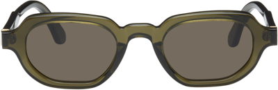 Shop Han Kjobenhavn Khaki Banks Sunglasses In Mud Green