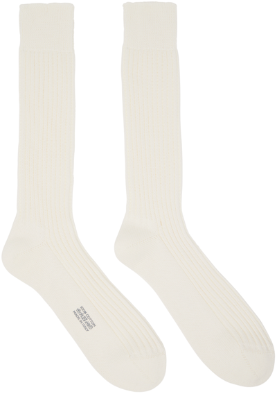 Shop Tom Ford Off-white Rib Socks In N01 White