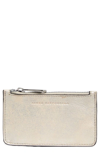 Shop Aimee Kestenberg Melbourne Leather Wallet In Stone Silver