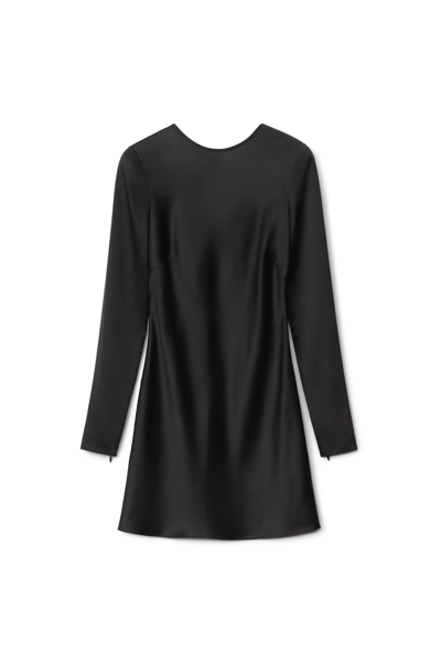 Shop Alexander Wang Keyhole Back Dress In Silk Charmeuse In Black