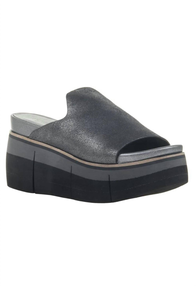 Shop Naked Feet Flow In Pewter Platform Sandals In Pewter In Grey