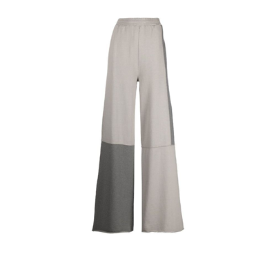 Shop Mm6 Maison Margiela Wide-leg Track Pants - Women's - Cotton In Grey