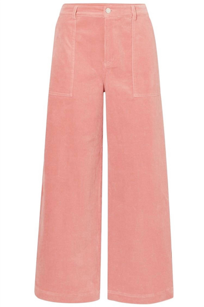 Shop Ganni Wide Leg Pants In Pastel Pink
