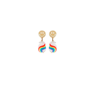 Shop Martha Calvo Gold-plated Over The Rainbow Pearl Earrings