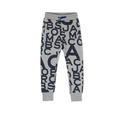 Shop Marc Jacobs Grey Logo Print Cotton Track Pants