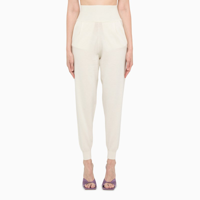 Shop Art Essay Ivory-coloured Cashmere Joggers In Beige