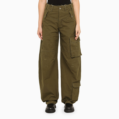 Shop Darkpark Blue Cotton Baggy Jeans In Green