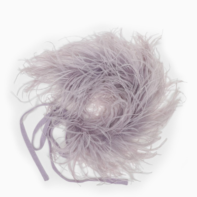 Shop Art Essay Lilac Feather Collar In Purple
