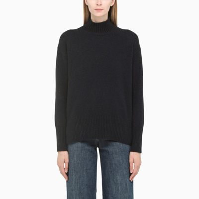 Shop Roberto Collina Navy Blue Wool And Cashmere Turtleneck