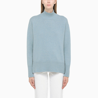 Shop Roberto Collina Blue Wool And Cashmere Turtleneck In Light Blue