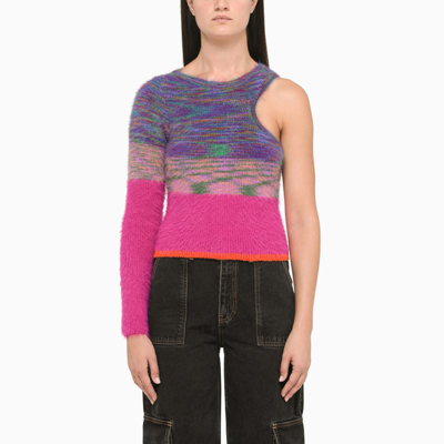 Andersson Bell Multi-coloured Knit Asymmetric Top In Pink