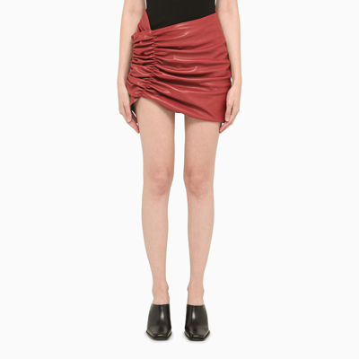 Shop The Mannei | Red Leather Mini Skirt