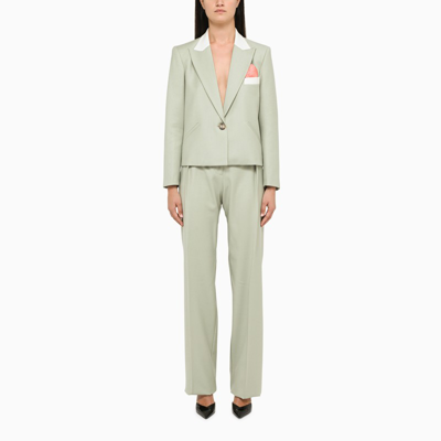 Shop Hebe Studio Agave-coloured Diane Suit In Green