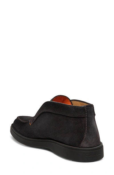 Shop Santoni Suede Slip-on In Grey