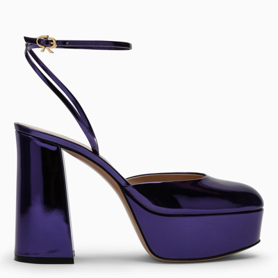 Shop Gianvito Rossi | Dua Sandal In Purple Patent Leather