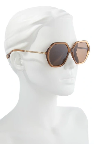 Shop Mohala Eyewear Noela Low Bridge Wide Width 58mm Polarized Oversized Sunglasses In Smokey Topaz