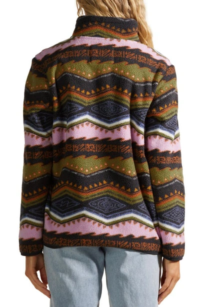 Shop Billabong Boundary Water Repellent Quarter Zip Fleece Jacket In Black Multi