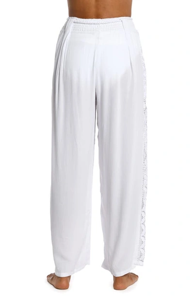 Shop La Blanca Coastal Crochet Wide Leg Cover-up Pants In White