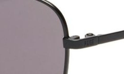 Shop Paige Harper 52mm Square Sunglasses In Black Satin With Grey Lens