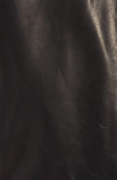 Schott Cowhide Leather Car Coat In Black