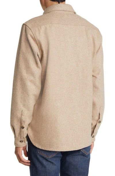 Shop Schott Cpo Wool Blend Work Shirt In Taupe