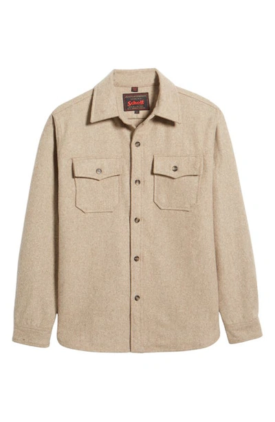 Shop Schott Cpo Wool Blend Work Shirt In Taupe