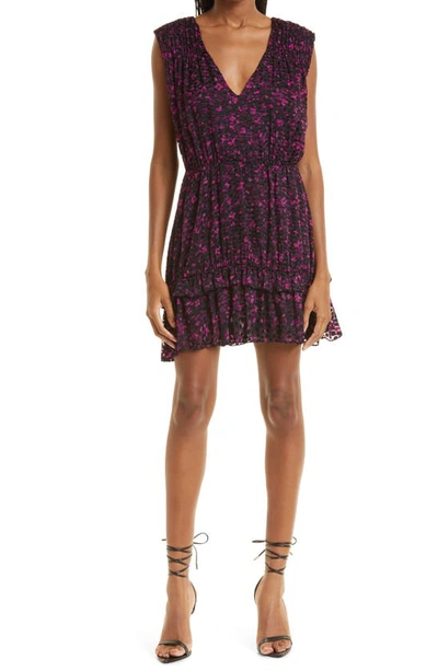 Shop Ramy Brook Romina Floral Lace Dress In Plumberry/ Black