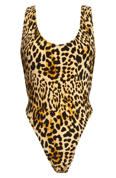 Shop Norma Kamali Marissa One-piece Swimsuit In Creamy Cat