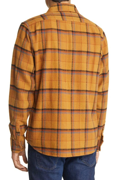 Shop Schott Two-pocket Long Sleeve Flannel Button-up Shirt In Gold