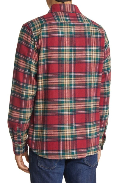 Schott Two-pocket Flannel Long Sleeve Button-up Shirt In Berry