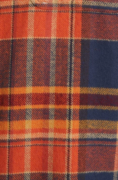 Shop Schott Two-pocket Long Sleeve Flannel Button-up Shirt In Rust