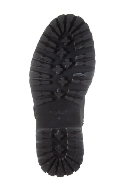 Shop Cecelia New York Hayden Lug Sole Combat Boot In Black Embossed Floral