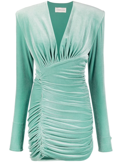 Shop Alexandre Vauthier Short Dress With Ruffles In Green