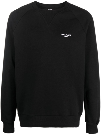 Shop Balmain Sweatshirt With Print In Black