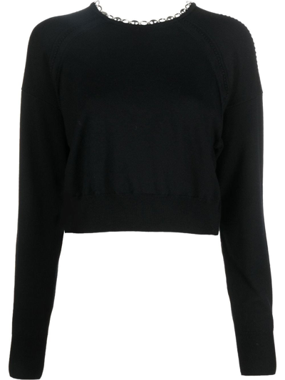 Shop Rabanne Sweater With Chain Detail In Black