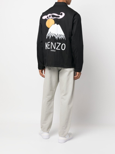 Shop Kenzo Cotton Blend Jacket In Black