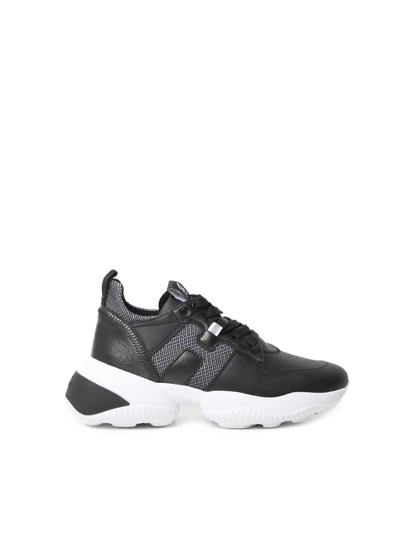 Shop Hogan Interaction Sneakers In Leather In Black