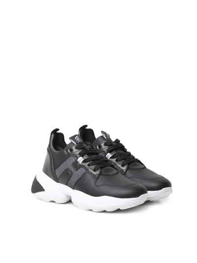 Shop Hogan Interaction Sneakers In Leather In Black