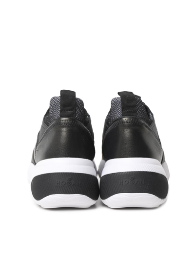 Hogan Interaction Sneakers In Leather In Black