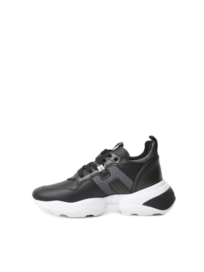 Hogan Interaction Sneakers In Leather In Black