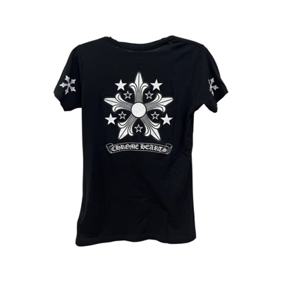 Pre-owned Chrome Hearts V Neck Star Of David Tee In Black