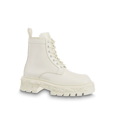 Pre-owned Louis Vuitton Lv Baroque Chelsea Boots In White | ModeSens