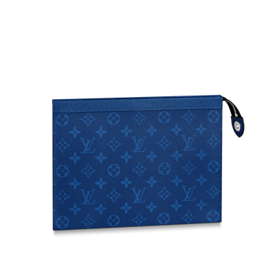 Louis Vuitton LV Pochette Voyage MM Blue Leather ref.270353 - Joli