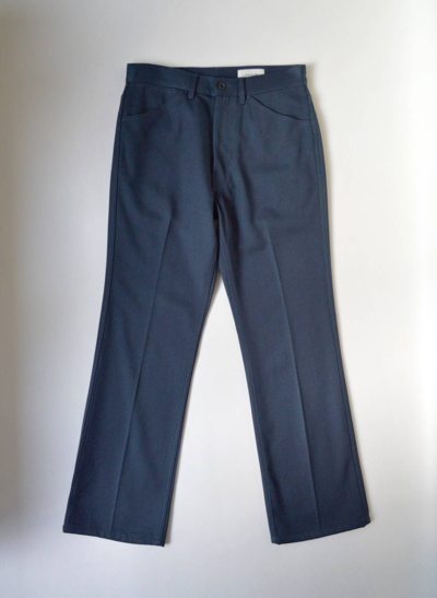 Pre-owned Lemaire A/w 19 Flared Leg Wool Trousers In Dark Blue